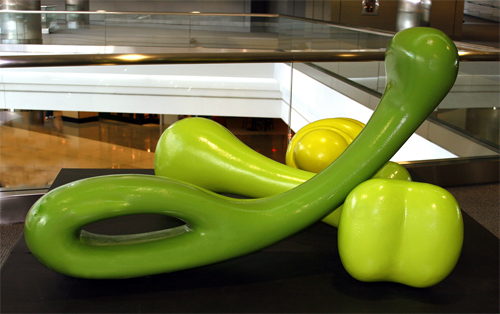 Installationsss 01a Splats 06-07 – Bulba, Bone and Bent Needle, Ferro-concrete/enamel paint. 9’ x 9’ x 3’. Terminal A, Denver Int'l Airport, Denver, CO, 2006-7 Installationsss 01a Splats 06-07 – Bulba, Bone and Bent Needle, Ferro-concrete/enamel paint. 9’ x 9’ x 3’. Terminal A, Denver Int'l Airport, Denver, CO, 2006-7